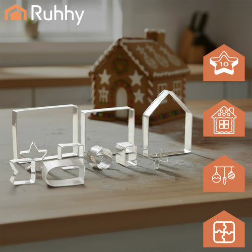 Lebkuchenhaus Ausstechform DIY Krippe Weihnachten 10 Teile 22905