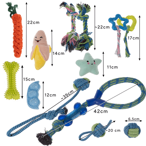 16in1 Hundespielzeugset für Zahnhygiene - mehrfarbig - Easy2sell - Deluxe