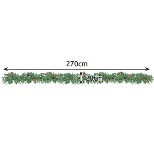 Weihnachtsbaumgirlande 2,7 m mit Ruhhy 22322 LED-Lichtern
