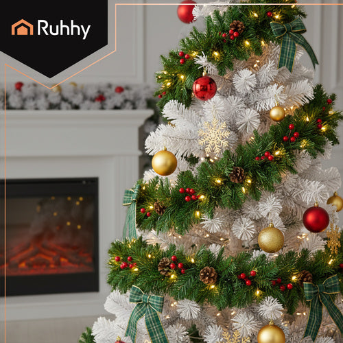 Weihnachtsbaumgirlande 2,7 m HQ mit Ruhhy 22325 Lichtern