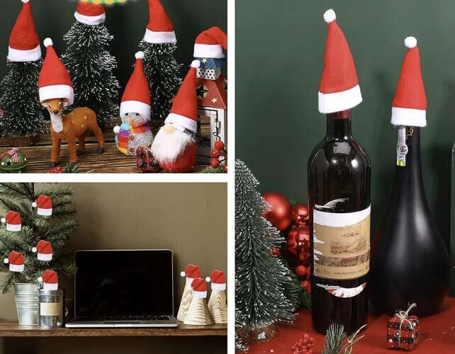 Besteckhüllen Bestecktasche Besteckhalter Weihnachtsmannmütze Weihnachtstischdekoration x12 22303