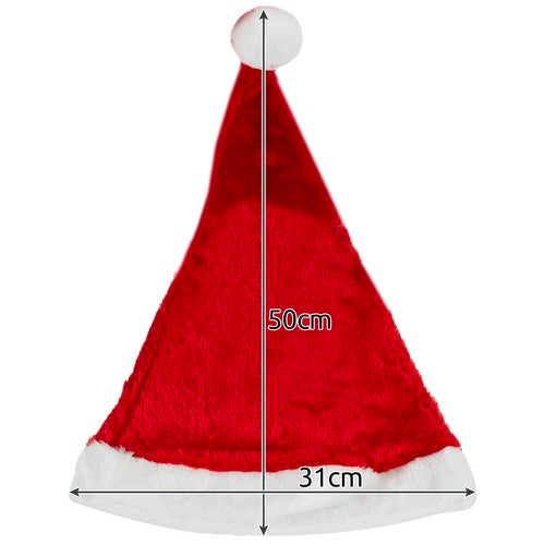Weihnachtsmannmütze mit Bommel Nikolausmütze für Tee Erwachsene Plüsche Weihnachtsmann Verkleidung 22556