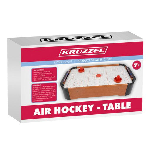 Airhockeytisch Kinder Mini Tischspiel Holz Kunststoff Filz 31x56x9,5 cm 8xAA