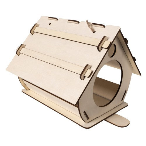Vogelfutterhaus Holz DIY Bausatz Set zum Bemalen mit 12 Farben und 2 Pinseln