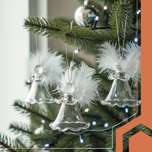 Transparente Kugeln - Engel, 6 Stk. Ruhhy 22497