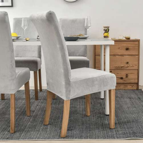 Stuhlbezug - grauer Samt Ruhhy 22979