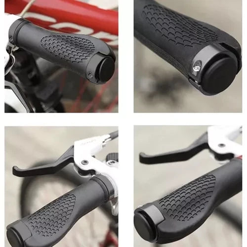 Fahrradgriffe rutschfest profiliert Gummi Aluminium 22 mm 13 cm schwarz 2 Stück