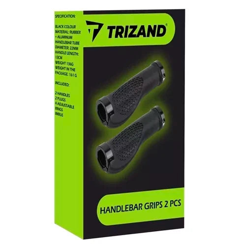 Fahrradgriffe rutschfest profiliert Gummi Aluminium 22 mm 13 cm schwarz 2 Stück