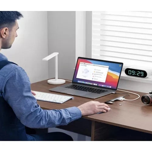 USB-Hub 4 Port 1x USB 3.0 3x USB 2.0 Aluminium Adapter Plug and Play Kompakt Grau
