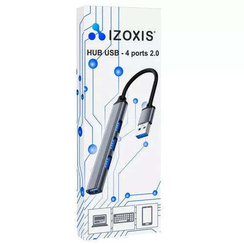 USB-Hub 4 Port 1x USB 3.0 3x USB 2.0 Aluminium Adapter Plug and Play Kompakt Grau