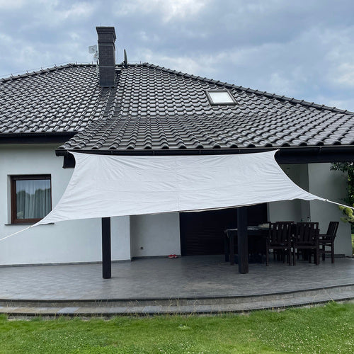 Sonnensegel Rechteckig 3x2 m für zuverlässigen Sonnenschutz Wasserdicht inkl. Befestigung Garten Strand Camping 23163, Farbe:Grau