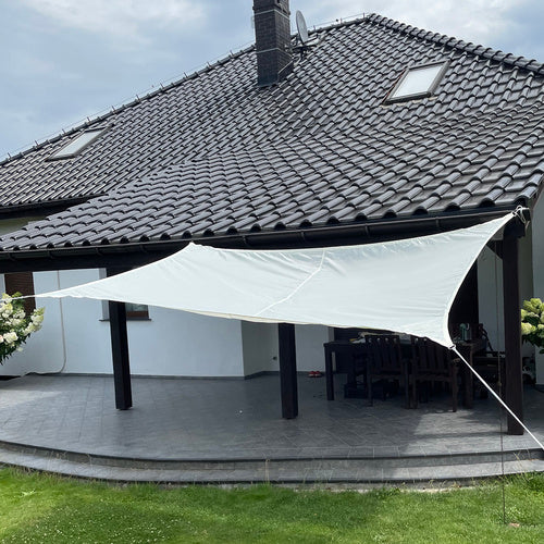 Sonnensegel Rechteckig 3x2 m für zuverlässigen Sonnenschutz Wasserdicht inkl. Befestigung Garten Strand Camping 23163, Farbe:Beige