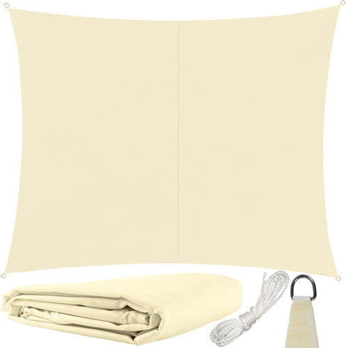 Sonnensegel Rechteckig 3x2 m für zuverlässigen Sonnenschutz Wasserdicht inkl. Befestigung Garten Strand Camping 23163, Farbe:Beige