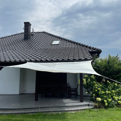Sonnensegel Rechteckig 3x2 m für zuverlässigen Sonnenschutz Wasserdicht inkl. Befestigung Garten Strand Camping 23163, Farbe:Beige