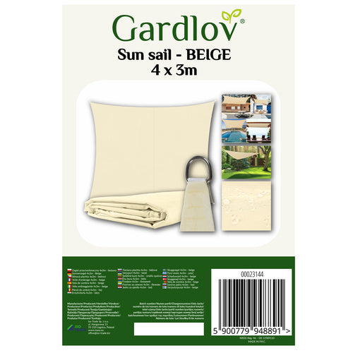 GARDLOV 23144 Sonnensegel 4x3 m beige