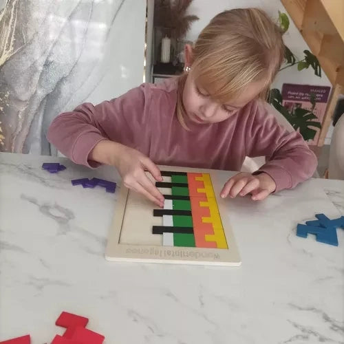 Holzpuzzle Lernpuzzle für Kinder Holz 40 Teile mehrfarbig 27 x 18 cm mit Sockel