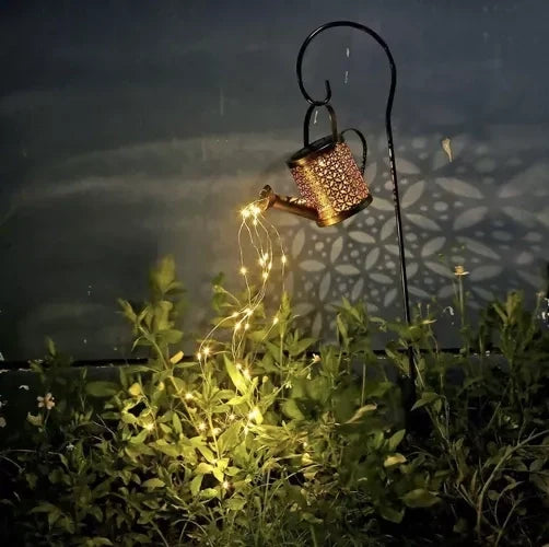 Solar-Gießkanne Gartenleuchte LED Dekorativ Warmweiß 60 LEDs Dämmerungssensor