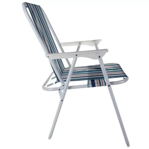 Klappstuhl Outdoor Garten Balkon Camping Blau Eisen Polyester 50 x 43 x 75 cm