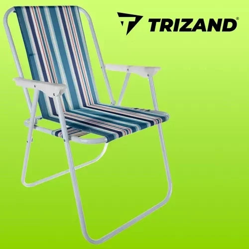 Klappstuhl Outdoor Garten Balkon Camping Blau Eisen Polyester 50 x 43 x 75 cm