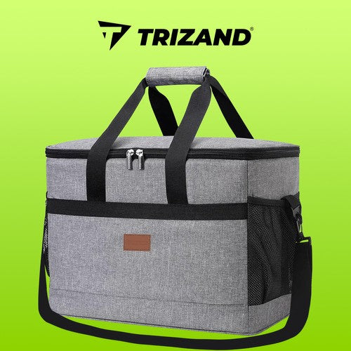 Kühltasche 40L isoliert wasserdicht mit Kühleinsätzen Grau Picknick Strand Reise