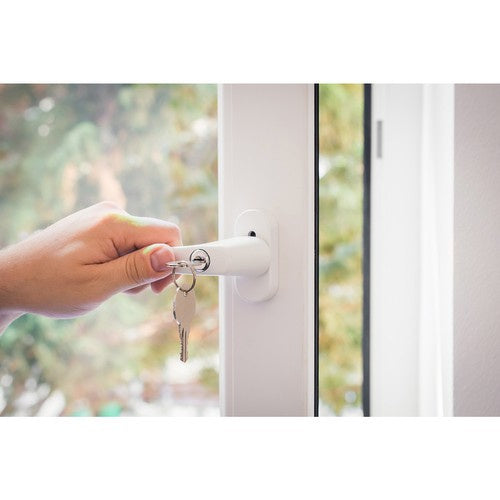 Abschließbarer Fenstergriff universal weiß mit Schlüssel für Balkonfenster