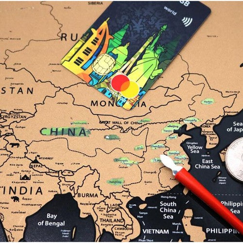 Weltkarte - Rubbellos mit Flaggen + Zubehör 23442