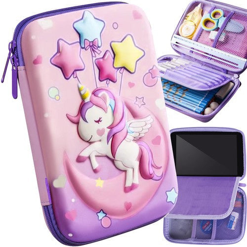 Federmäppchen Einhorn 3D EVA 7 Zoll Tablet Hülle rosa Schulmäppchen für Mädchen