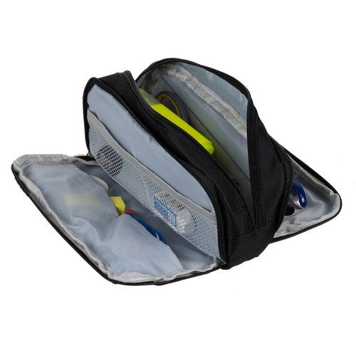 Federmäppchen schwarz 3 Fächer Oxford Stoff Stifteetui groß Schule Organizer