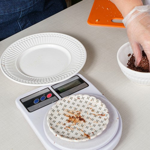 Digitale Küchenwaage 10 kg 1 g Präzision LCD Tara Weiß Aufhängeöse 14,5 cm