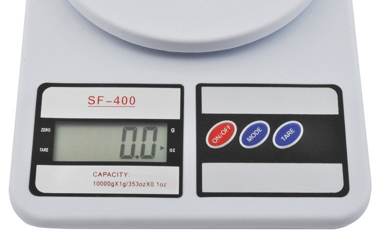 Digitale Küchenwaage 10 kg 1 g Präzision LCD Tara Weiß Aufhängeöse 14,5 cm