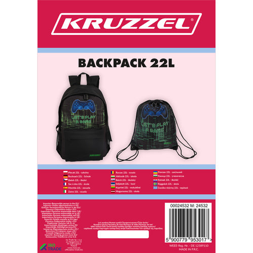 Rucksack 22L - Schule Kruzzel 24532