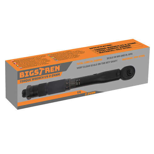 Drehmomentschlüssel 1/4 Zoll 2-24 Nm Kalibrierzertifikat Koffer Schloss Ratsche