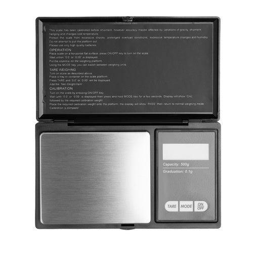 Taschenwaage 500 x 0,1g mit Klappe 23573