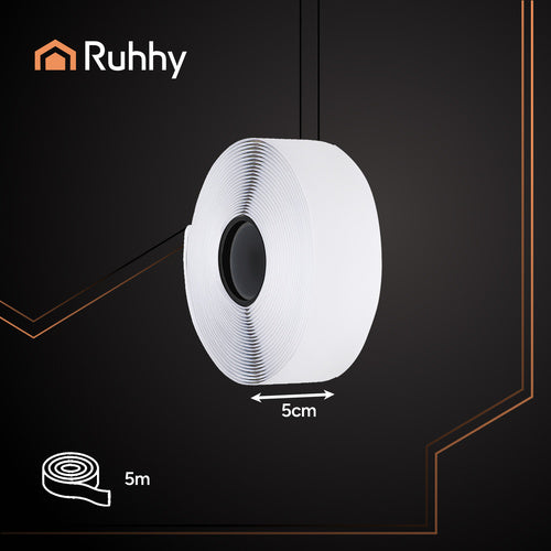 Selbstklebendes Klettband 5mx5cm weiß Ruhhy 25807