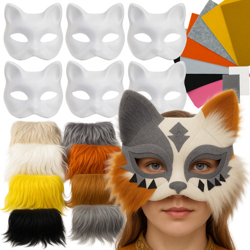 DIY Katzenmaske 6 Stück + Zubehör Maaleo 26570