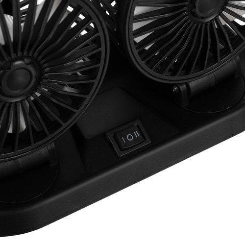 2 - facher Autoventilator 360° Drehung für frische Luft schwarz - Easy2sell - Deluxe