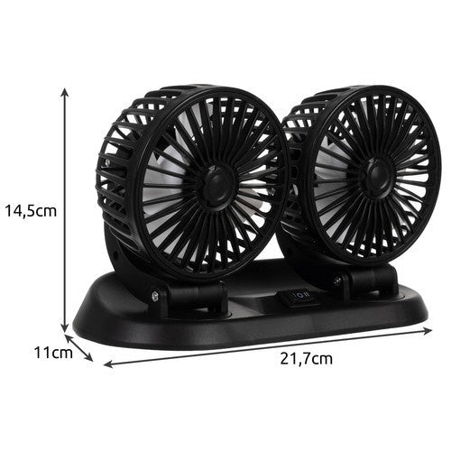 2 - facher Autoventilator 360° Drehung für frische Luft schwarz - Easy2sell - Deluxe