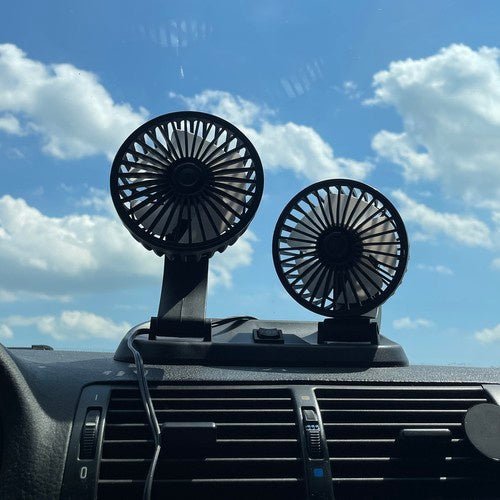 2 - facher Autoventilator 360° Drehung für frische Luft schwarz - Easy2sell - Deluxe