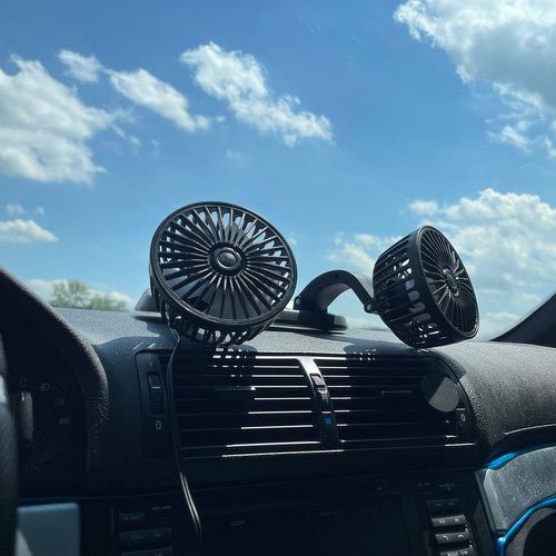 2 - facher Autoventilator 360° Drehung für frische Luft schwarz - Easy2sell - Deluxe