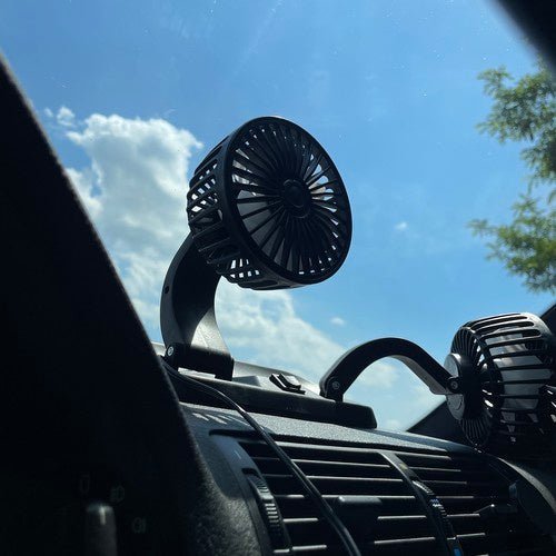 2 - facher Autoventilator 360° Drehung für frische Luft schwarz - Easy2sell - Deluxe