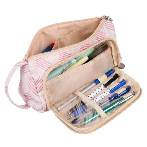 2 Fächer Schulmäppchen erweiterbar für optimale Organisation rosa - Easy2sell - Deluxe