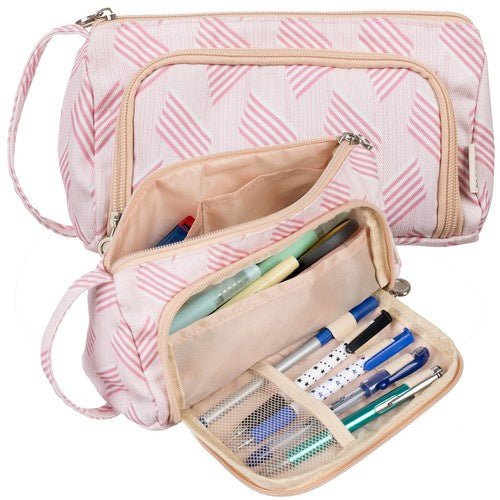 2 Fächer Schulmäppchen erweiterbar für optimale Organisation rosa - Easy2sell - Deluxe