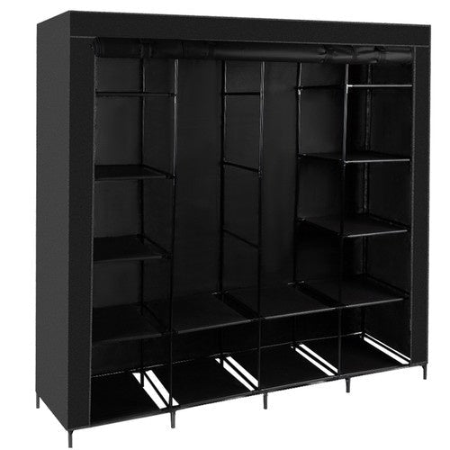 2 - teilige textile Garderobe mit 14 Regalen, schwarz - Easy2sell - Deluxe