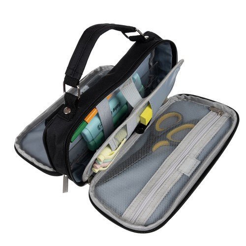 2 - teiliges Federmäppchen erweiterbar mit zwei Fächern schwarz - Easy2sell - Deluxe