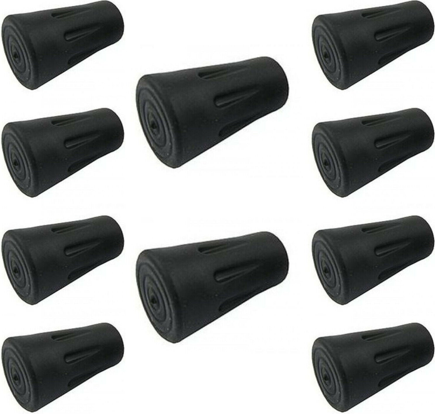 10x Nordic Walking Trekking Pads Gummipads Pads Puffer Gummi Gummipuffer Füße Rund Schwarz