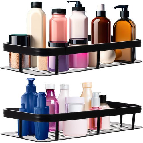2er Set Badezimmerregal mit Wandmontage Schwarz - Easy2sell - Deluxe