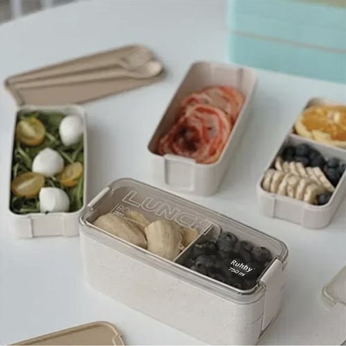 2er Set Lunchbox mit separaten Behältern für frische Mahlzeiten - Easy2sell - Deluxe