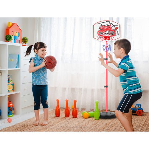 2in1 Basketball - und Schießstandspielset mit verstellbarer Höhe mehrfarbig - Easy2sell - Deluxe