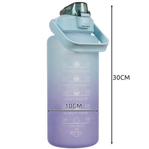 2L Wasserflasche mit Motivationsskala in Pastellblau - Easy2sell - Deluxe