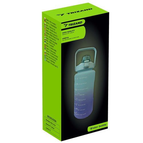 2L Wasserflasche mit Motivationsskala in Pastellblau - Easy2sell - Deluxe